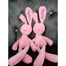 [Custom Embroidery] 1pc Personalized Embroidered Rabbit, Customized Gift Embroidered Rabbit Doll Christmas Gift Decorations Fashionable Rabbit, Customized Household Items, Ideal Gift, Rabbit Plush Doll With Customized Text, Customized Gift For Family/Friends, Impressive Birthday/Valentine's Day Gift