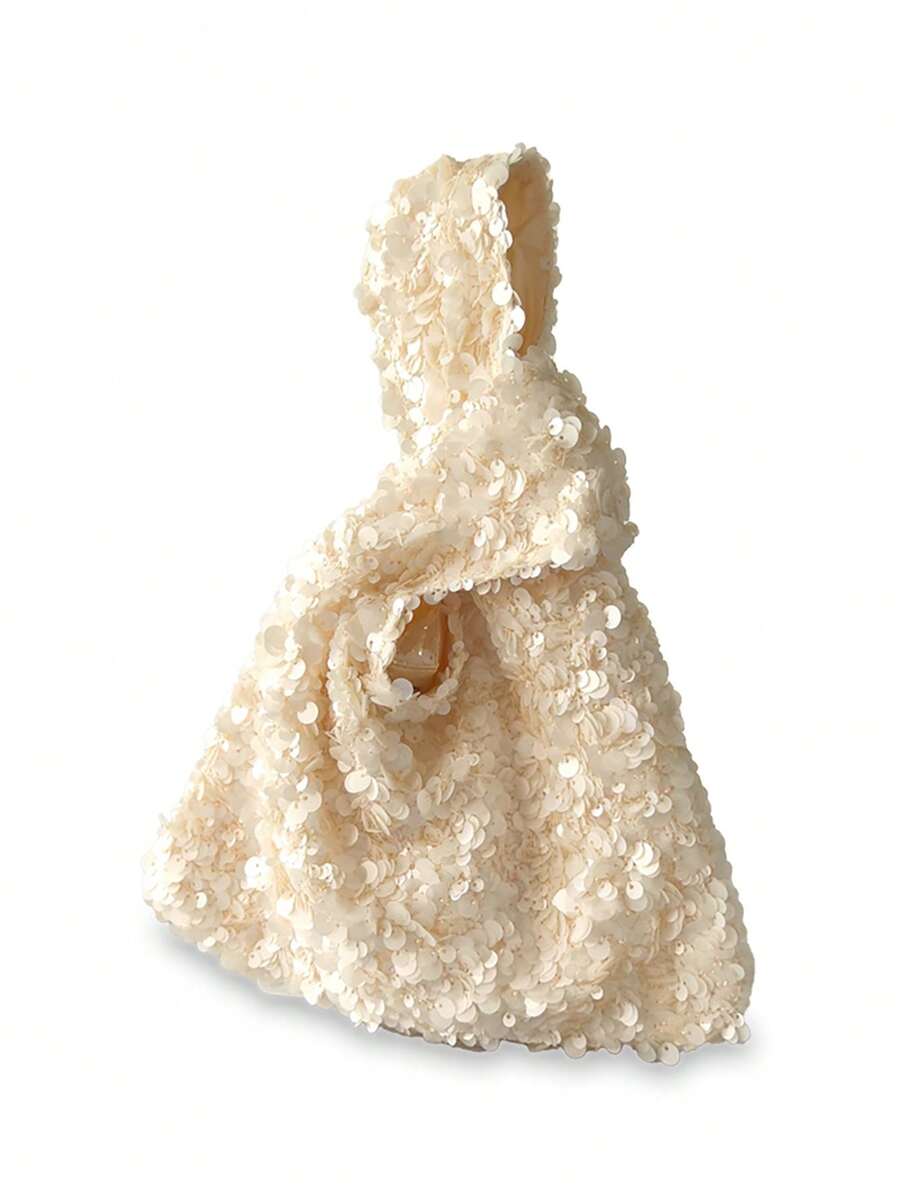 Torebka Bling Sequin Wristlet dla kobiet, uniwersalna modna torebka w stylu retro - Morela - Zobacz 1