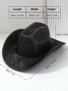 1 pieza Sombrero de copa neutro para hombres y mujeres con acabado cepillado y unicolor brillante, estilo punk con ala ancha, adecuado para fiestas, eventos con tema occidental, reuniones, fiestas de compromiso, juegos de roles, ceremonias de graduación, fiestas de disfraces, festivales, bodas, celebraciones de cumpleaños, festivales de música, ceremonias de mayoría de edad, de moda y versátil - color sólido - Ver 2