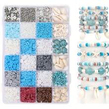 500pcs 6mm Blue & White Acrylic Pearl Beads, Suitable For DIY Jewelry, Christmas Decor, Party Decor, Necklaces, Bracelets, Earrings And Hair Accessories