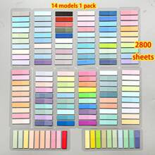 6400 szt., 32 style, 1 opakowanie - Vintage European Fluorescencyjne samoprzylepne notatki PET w różnych kolorach Morandi, pastelowych i retro - Przezroczyste zakładki indeksujące ułatwiające organizację, artykuły szkolne, powrót do szkoły