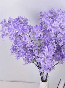 Grandes tiges artificielles de fleurs de cerisier pourpres de 35 po (88 cm), fleurs de lilas réalistes pour la décoration intérieure/extérieure, mariages, salles, ornements, festivals et décoration de la maison. Décoration saisonnière de printemps et d'été.