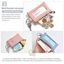 Unisex Minimalist Wallet Key Chain Zipper Coin Purse With ID Window Travel Cash Card Holder For Men And Women For Women Wallet Mini Wallet Purse Wallet Travel Wallet Coin Wallet Wallet Wristlet Wallet