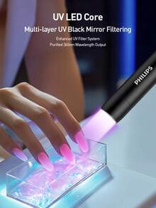 PHILIPS 1pc UV LED Nail Lamp, Fast Curing Gel Nail Polish, Multifunctional Laser Cat Toy, Bill Detector, Nail Lamp, Cat Grass Lamp - Multicolor - View 3