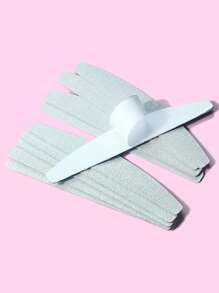 50pcs Semi-Circle Gray Sandpaper Replaceable Files, 80/100/180/240 Grit Nail Buffers For Manicure (Stainless Steel Plates Sold Separately)