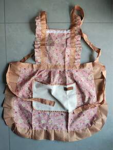 1 Stück liebevolle Schärpe Leinwand Schürze, atmungsaktive Blumen Schürze, wasserdichte öldurchlässige atmungsaktive Arbeitskleidung Taille Schürze, Restaurant Kellner Arbeitskleidung, Haus Restaurant Chef Schürze Arbeitskleidung, Küche Haushaltswaren