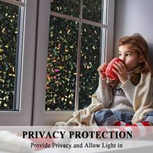 1pc 100% Blackout 3D Prism Privacy Window Film, Darkens Room, Rainbow Effect, Static Cling, Heat Control, UV Protection, For Home & Office Room Decor Home Decor Living Room Decor Curtains