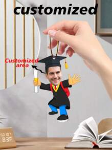 1PC Personalized Graduation Photo Custom Headshot Decoration Hanging, Acrylic Custom School Graduation Memorial Hanging, Boys And Girls Graduation Portrait Custom Decoration, Perfect Graduation Gift, The Perfect Graduation Gift For Students And Teachers