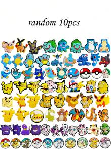 pokemon 5/10/20pcs Pokémon, Pikachu Shoe Charm - Fun And Creative DIY Shoe Accessories, Unique And Colorful Pikachu Hole Shoe Decorations, Used For Personalized Footwear; Ideal Gift For Enthusiasts, Party Darlings, And Collectors Suitable For Birthday Party Decoration Features