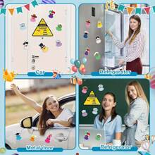 13 Pcs Duck Cruise Door Magnet Fun Themed Duck Cruise Door Decorations Decorative Magnetic Decorations Reusable Magnets Magnetic Stickers Decals Fridge Car, 13 Style(Colorful)
