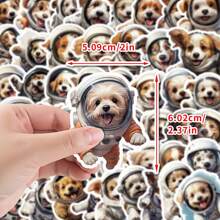 50 adesivos com design de cachorro espacial fofo de desenho animado, podem ser aplicados em copos de água, computadores, telefones, malas, skates, notebooks, desktops, guitarras, carros, capacetes e outros itens de decoração do dia a dia para adultos e adolescentes