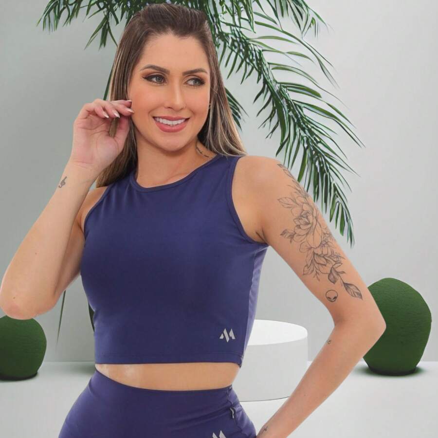 LULI BLACKOUT CROPPED - Màu xanh hải quân - Xem 1