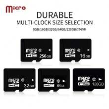 1 cartão TF/SD para armazenamento, alta capacidade 256 GB/128 GB/64 GB/32 GB/16 GB, compatível com computador, câmera digital, câmera de segurança, áudio, câmera de painel, smartphone, etc.