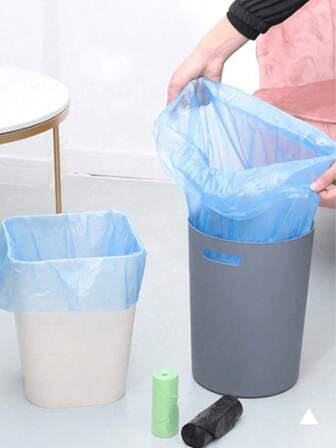 15/75pcs Disposable Plastic Garbage Bags, Foldable - Suitable For Cleaning Offices, Living Rooms, Bedrooms, Bathrooms & Kitchens