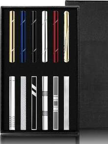 1pc/12pcs Jstyle Men's Tie Clip Set, Classic Tie Clip, Suitable For Regular Ties, Tie Clips, Perfect For Weddings, Anniversaries, Business Occasions - Tie Clip - View 12
