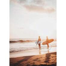 1 件墙壁艺术海报可选框架现代海滩海景波浪冲浪者冲浪印刷海报冲浪板冲浪运动帆布画墙壁艺术图片适用于房间家居装饰 - 彩色 - 查看 44