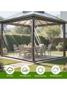 1PC Waterproof Rain Cover, Rain Cloth, Rain Net, Transparent, Tear Resistant, Dust-Proof, And Waterproof Plastic Film. Suitable For Gardens, Balconies,Porch, Flower Rack, Dog House, Camping Greenhouse, And Weather Outdoor Camping Sites