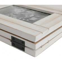 Triple Hinged 3 Picture Frame 4X6 Distressed Wooden Photo Frame For Tabletop Display Picture College Frame Holiday Christmas Home Decor - Trifold White 4X6 - View 6