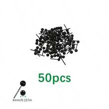 50 个 2-6 毫米黑色玻璃眼珠 - 适用于 DIY 毛绒动物、木偶、毛毡娃娃、缝纫工艺品 - 黑色 - 查看 13