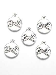 10 pièces/set Accessoires de bijouterie DIY Boucle ronde en alliage de zinc, pendentif mini rétro en alliage