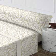 Mercury Textil 夏季和中季床單套件 50% 棉和 50% 滌綸，印花床單套件，帶花朵、幾何設計，3 件套，包括枕頭套 + 床單 + 床笠。觸感柔軟、輕薄且可調整。非常適合增添現代和優雅的氣息✅ 24/48 小時內發貨✅ 快速發貨 - 沙 - 查看 2