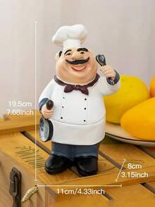 1 pieza Figura decorativa de chef creativa, decoración para restaurante, cocina, cafetería, panadería, escultura de chef, decoración de mesa moderna, adecuado para el hogar, cocina, bar, cafetería, comedor - Multicolor - Ver 11