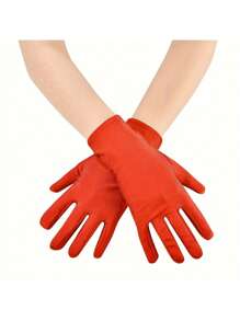 D EXCEED 1/3 Pcs Women's Short Satin Opera Gloves Formal Dancing Gloves For Wedding Bridal Banquet Party Gloves 1920s Flapper Accessories, Halloween