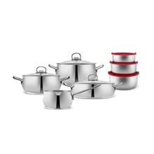 Karaca Cook And Store 13-Piece Stainless Steel Induction Cookware Set, Silver - Default - View 1