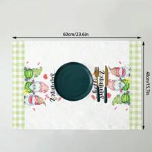 2 pièces Serviettes de toilette main gnome pastèque d'été, Serviette de cuisine rafraîchissante, Torchon, Gant de toilette, Serviette décorative pour les fêtes, Tissu doux et absorbant pour le séchage, Décoration de cuisine, Décoration de table à manger, Fournitures de cuisine, Décoration d'intérieur