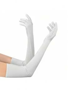 D EXCEED 1/2Pcs 1920s Long Opera Party Gloves For Women 20s Satin Gloves Costumes Elbow Length Bridal Evening Dress Accessory For Costume Party Engagement And Wedding Party
