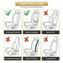 4pcs Front Car Seat Cover Butterfly Pattern With Tire Shape, (2pcs Seat Cover + 2pcs Headrest Cover) Car Seat Protector Cushion - Bướm hồng nhạt - Xem 7