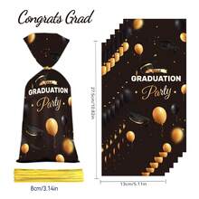 50 piezas Bolsas de regalo para fiesta de graduación, bolsas de recuerdo para ceremonia de graduación, adecuadas para la fiesta de graduación y el empaquetado de regalos para eventos - Multicolor - Ver 6