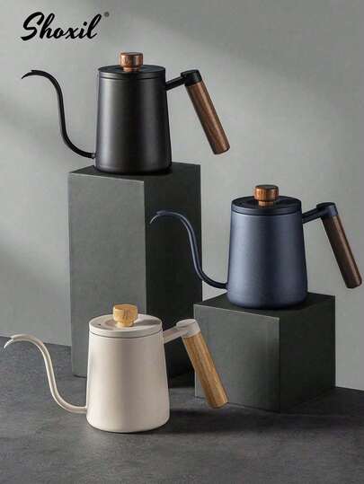 shoxil 1 件装手冲咖啡壶，不锈钢鹅颈壶嘴咖啡壶，适用于家庭办公室咖啡店