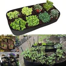 4/8 rejillas Bolsas de cultivo de vegetales: diseño de divididor de espacio grande, material de fieltro no tejido, duradero, adecuado para jardín, balcón, azotea, patio, patio trasero, bolsas para vegetales y frutas