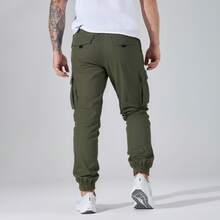 Herren Camouflage Cargohosen, minimalistisch-Lässig, japanischer Urlaubsstil-Lässig, Grundstil-Mode einfarbige Jogginghose mit Kordelzug und locker sitzender Passform mit Mehrfachtaschen, für Outdoor-Reisen, Sommer-Lässig-Wear