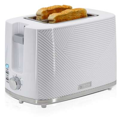  Elegance Wide Slot Toaster ✅Verzending binnen 24/48 uur✅ 2-Sneetjes Toaster, 7 Toaststanden, Broodjeswarmer, Briebe, TA1169WHT, Wit