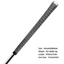 10pcs Enhanced Traction Full Cord Rubber Golf Grips - All Weather Performance - Standard/Midsize - Black - View 5