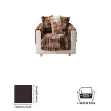 1 Vỏ bọc ghế sofa lông thỏ giả, Tấm bảo vệ ghế sofa chống trượt thân thiện với vật nuôi mùa đông, Trang trí nội thất cho phòng ngủ, phòng khách và nội thất văn phòng - cà phê đen - Xem 12