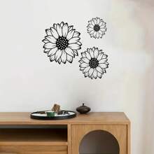 3 Pieces Metal Sunflower Wall Art, Rustic Garden Decor For Outdoor Fence, Living Room, Bedroom, Patio & Porch, No Power Required, Suitable For Modern Home Decor, Home Decoration, Room Decor, Bedroom Decor