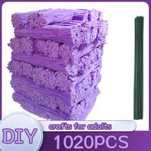 {Large Capacity Wholesale} 10/20/1020pcs DIY Pipe Cleaner Projects, Pipe Cleaners For Art Crafts, 20 Colors Chenille Stems With Floral Stem Wires, Fuzzy Stems Pipe Cleaners And Flower Rod Flower Bouquet DIY Art Supplies Thick Fuzzy Wire Sticks Bulk For Beginner