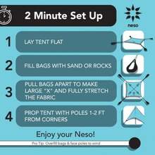 Tents Grande Beach Tent, 2.1 M(7ft) Tall, 2.7m(9ft) X 2.7m(9ft), Reinforced Corners And Cooler Pocket - Seafoam - View 4