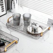 Tavă de ceai din plastic, stil nordic, suport dreptunghiular pentru fructe, depozitare pentru salon de înfrumusețare, decor hotelier de înaltă calitate