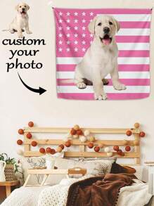 1pc Customizable Personalized Tapestry With Photos And Text, For Birthday, Wedding, Halloween, Christmas, Party, Father's/Mother's Day, Home Decor, Bedroom Aesthetics, Wall Art Lightweight Custom For Graduation, For Weddings, For Housewarming Tea Room, Bedroom, Living Room, Custom Tapestry, Custom Flags For Anniversaries, For Graduation, For Housewarming, For Weddings, For Birthdays Sofa, Bed, Car, Tea Room, Bedroom, Living Room Back To School