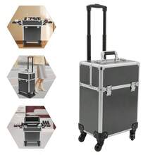 Rolling Makeup Train Case Professional Cosmetic Trolley Large Storage 4 Layers - as pic - View 1
