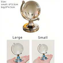 1pc Mini Globe Display, Girl Heart Creative Desktop Display, Transparent Desk Decorations, New Year Gifts, Creative Gifts - Silver - View 8