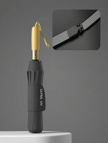 1pc Fully Automatic Jumbo Umbrella, Weather-Proof Black Coating UV Protection Folding Dual-Purpose Sun & Rain Umbrella, Suitable For Outdoor Travel Use - Multicolor - View 11