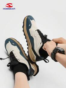 HOBIBEAR (Run Small 1 Size) Comfortable Minimalist Men's Sports Shoes, Campus Sports Shoes, Fashion Sports Casual Shoes, Hiking Shoes, Lightweight Women's Shoes - White and Blue - View 4