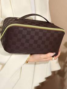 قطعة واحدة حقيبة مكياج كبيرة السعة محمولة، منظم فرش المكياج، حقيبة سفر، حقيبة أدوات التجميل، محفظة العناية بالبشرة، حقيبة أمتعة للمكياج والفرش والظلال والطلاء وغيرها من المجوهرات، هدية عيد الأم والصديقات والعائلة والمعلمين والزملاء، أعياد الميلاد والكريسماس وهالوين - متعدد الألوان - مشاهدة 11