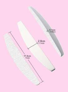 50pcs Semi-Circle Gray Sandpaper Replaceable Files, 80/100/180/240 Grit Nail Buffers For Manicure (Stainless Steel Plates Sold Separately)