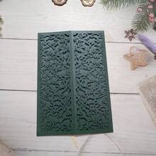 10 peças Convites de Casamento Vazados na Cor Verde, 18,5 cm x 12,5 cm